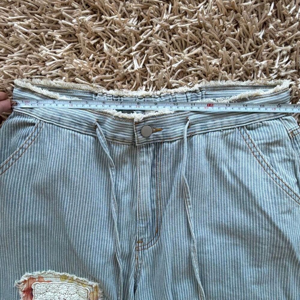 POL Pinstripe Draw String Patch Pants Size L - image 10